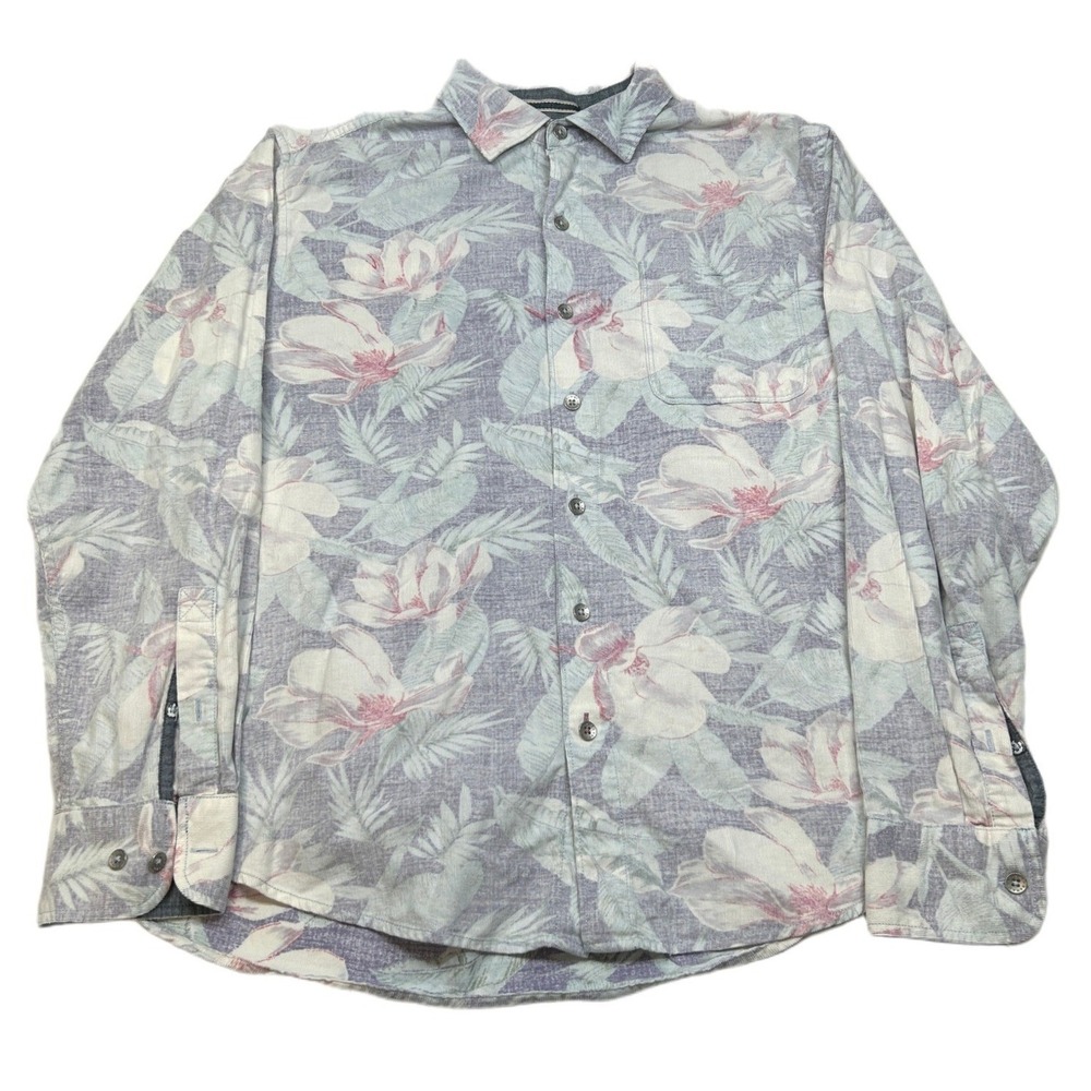 Tommy Bahama Coastline Shirt Mens Medium Cord Floral Button Up Long‎ Sleeve